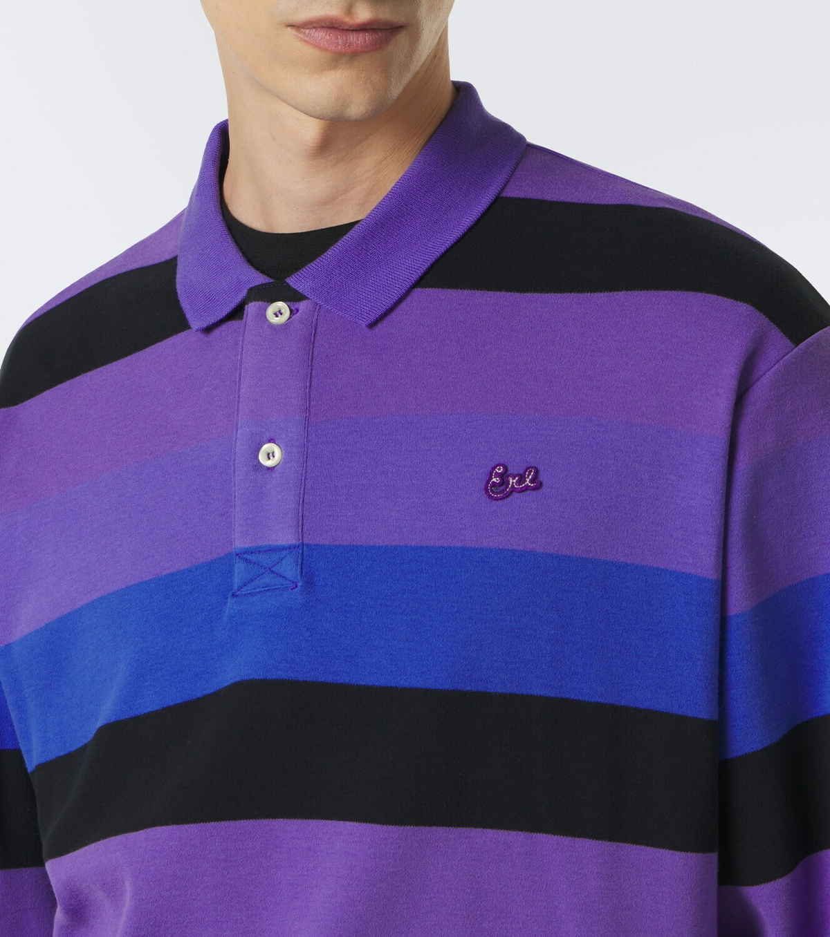 ERL Striped cotton jersey polo shirt