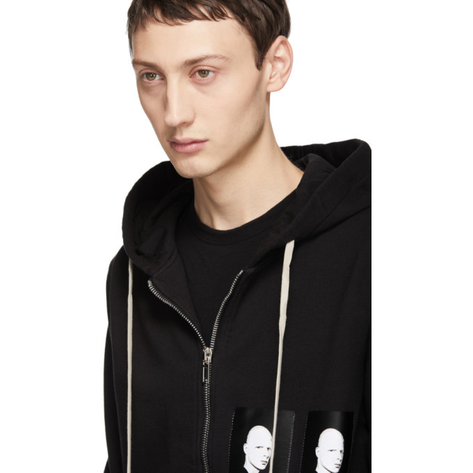 Rick Owens Drkshdw Black Patch Jasons Zip-Up Hoodie Rick Owens Drkshdw