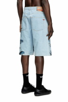 Diesel Denim shorts with faded print - Shorts - Unisex - Blue