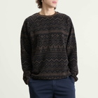 Kestin Men's Junction Knitted Fairisle Sweatshirt in Peat/Black