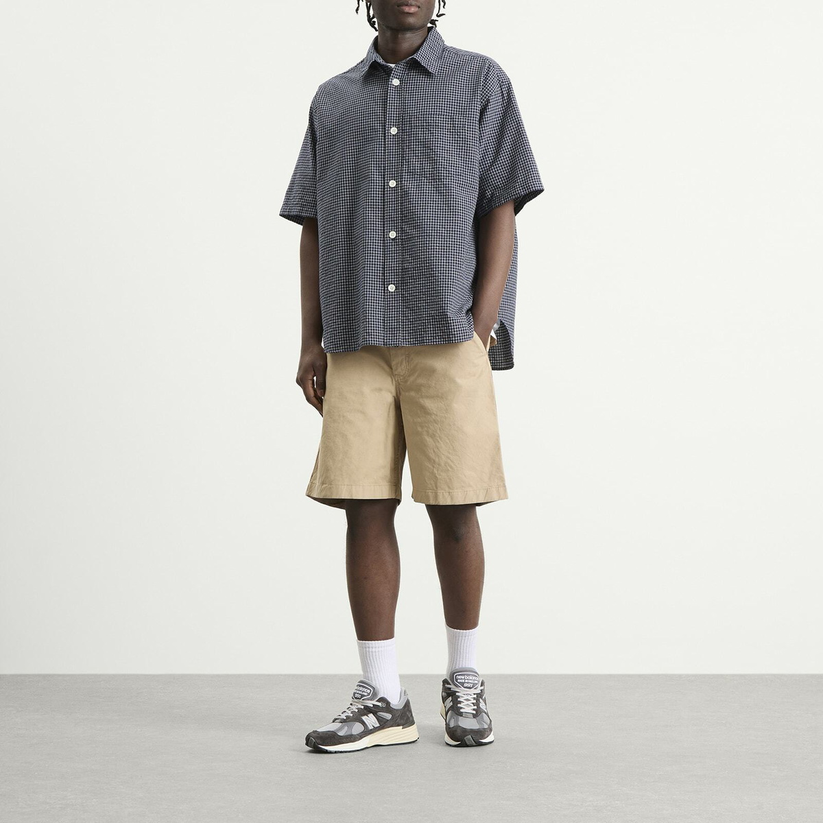 Norse Projects Men's Kvitfell Relaxed Twill Shorts in Walnut