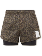 Satisfy - Layered Rippy and Justice Leopard-Print Shorts - Brown
