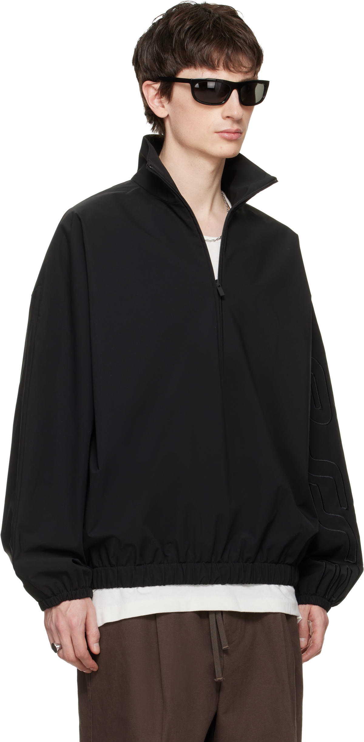 Fear of God ESSENTIALS Black Active Trace Half Zip Track Jacket