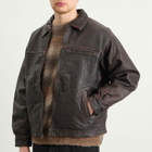 FrizmWORKS Men's Destroyed Cowhide Leather Jacket in Washed Brown