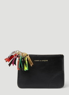 Small Logo Zipper Pull Wallet in Black