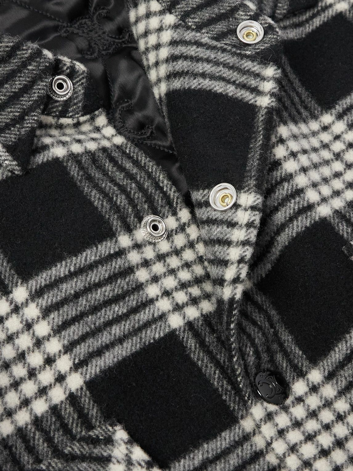 CELINE - Checked Wool-Blend Overshirt - Black