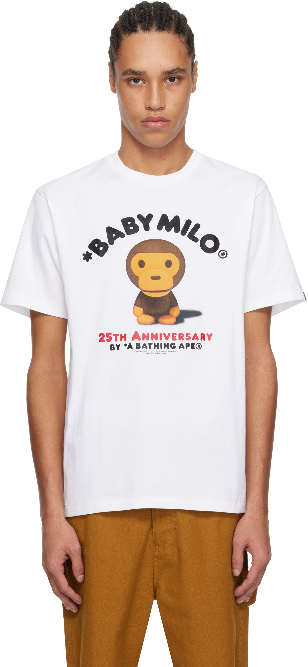 BAPE White Baby Milo '25th Anniversary' Photo T-shirt A