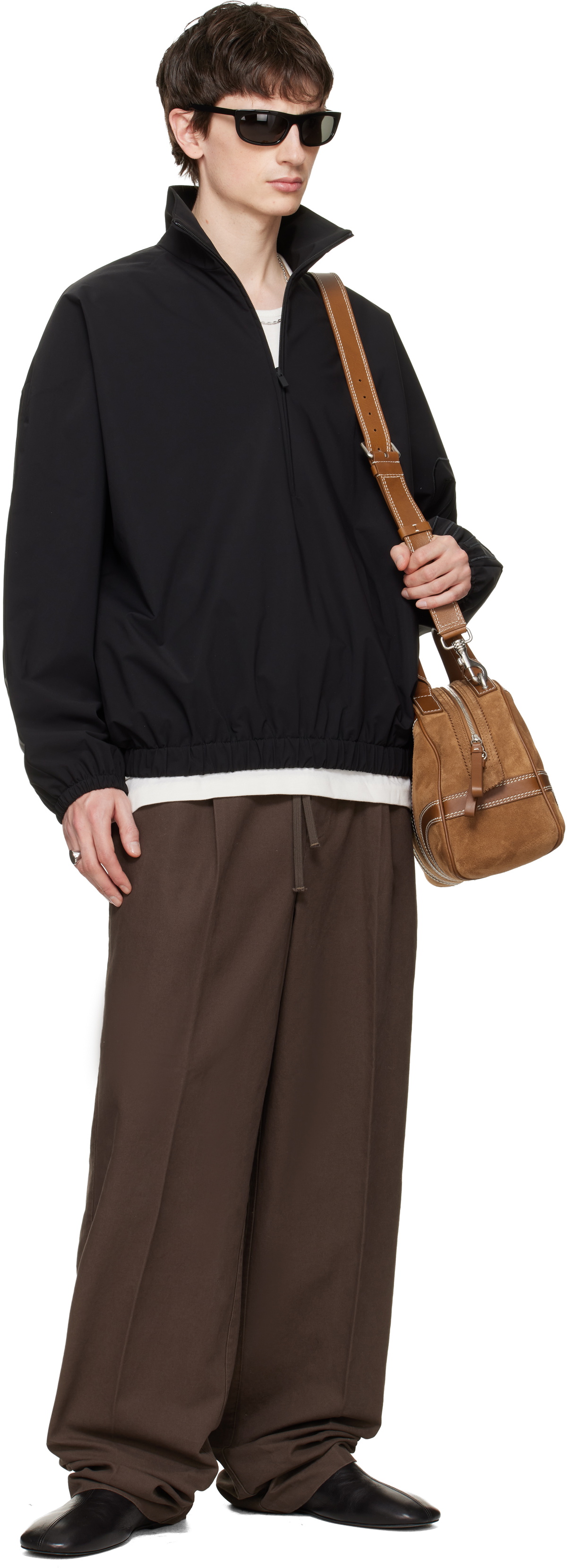 Fear of God ESSENTIALS Black Active Trace Half Zip Track Jacket