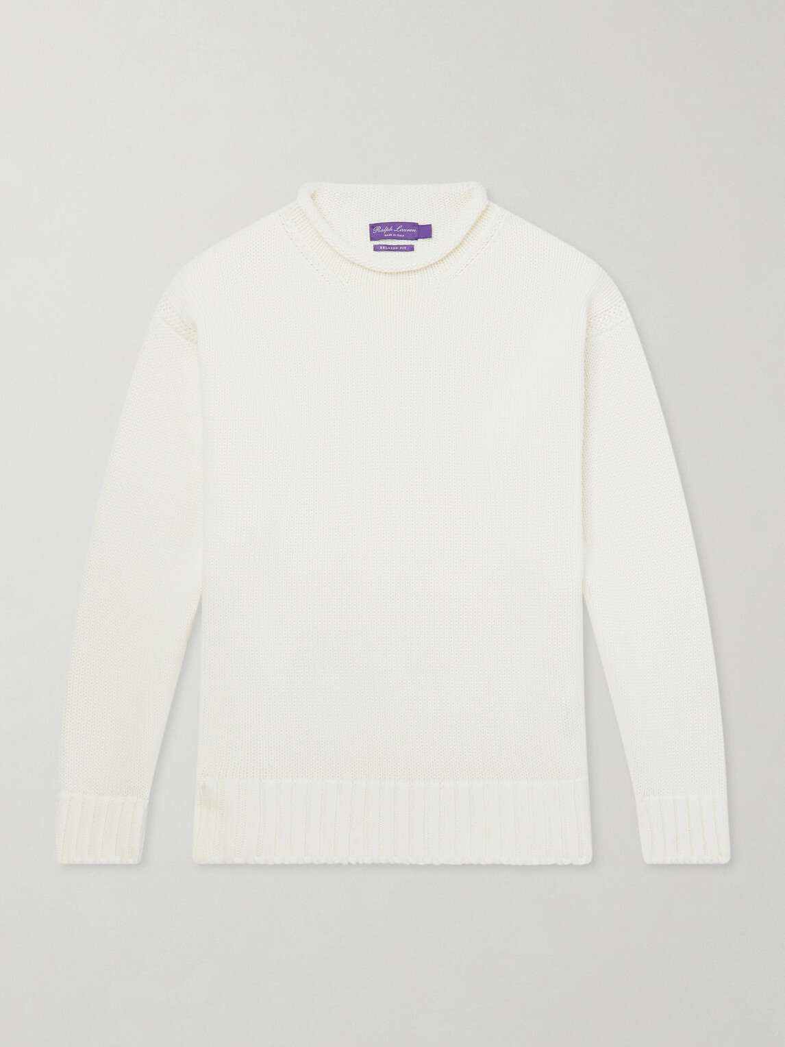 Ralph Lauren Purple label - Knitted Cotton Sweater - White