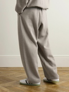 FEAR OF GOD ESSENTIALS - Wide-Leg Logo-Appliquéd Cotton-Blend Jersey Sweatpants - Gray