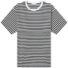 Nanamica Men's COOLMAX Striped T-Shirt in Black X White