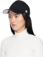 Courrèges Black Signature 'AC' Cotton Cap