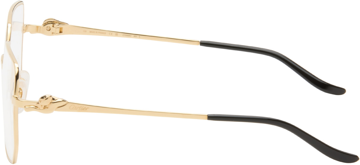 Cartier Gold 'Panthère de Cartier' Squared Glasses