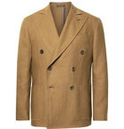 Rubinacci - Brown Double-Breasted Linen Suit Jacket - Brown