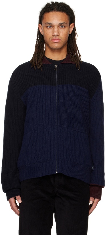 Photo: PS by Paul Smith Navy Zip Cardigan