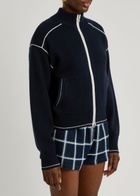 Guest In Residence Panelled Cashmere Track Jacket Navy