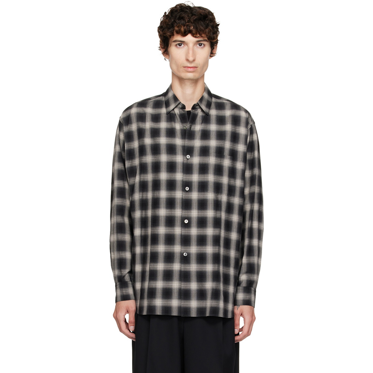 ssstein Black Cotton Oversized LS Shirt