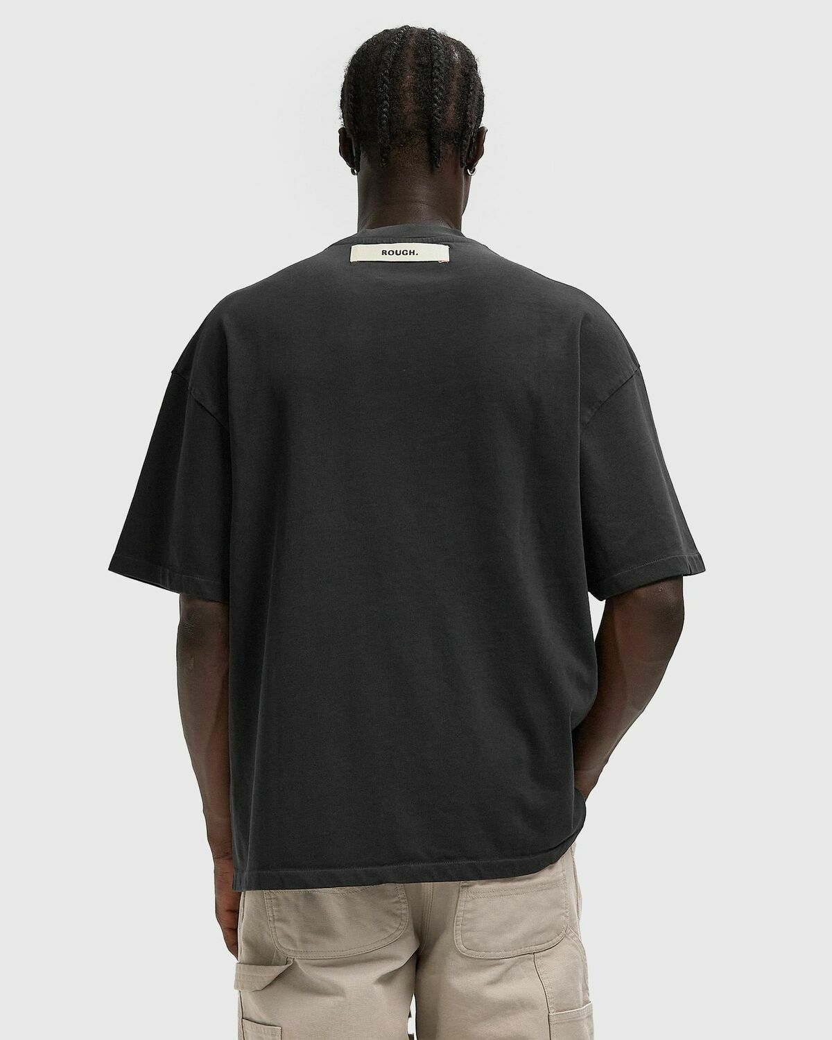Rough. BOTANIC T-SHIRT Black Mens Shortsleefe