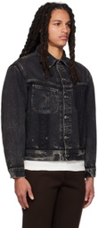Maison Margiela Black Painted Denim Jacket