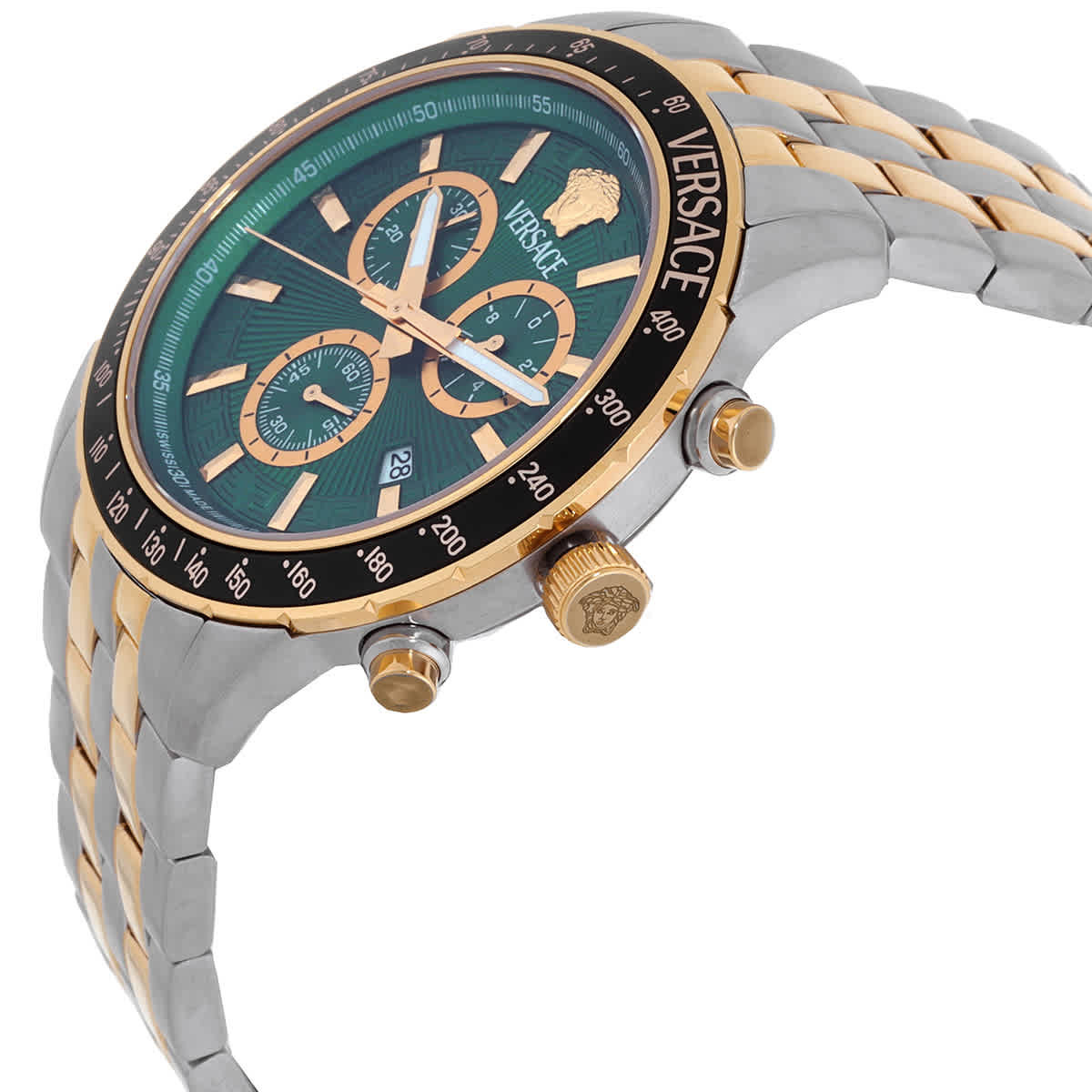 Versace Sport Chrono Quartz Green Dial Mens Watch VEZCA0524