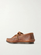 Yuketen - Italian Blucher Leather Boat Shoes - Brown