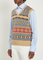 Polo Ralph Lauren Patterned Intarsia Linen and Cotton-blend Vest Multicoloured 1