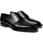 Fendi - Logo-Embroidered Leather Derby Shoes - Black