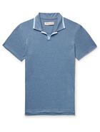 Orlebar Brown - Felix Slim-Fit Linen-Piqué Polo Shirt - Blue