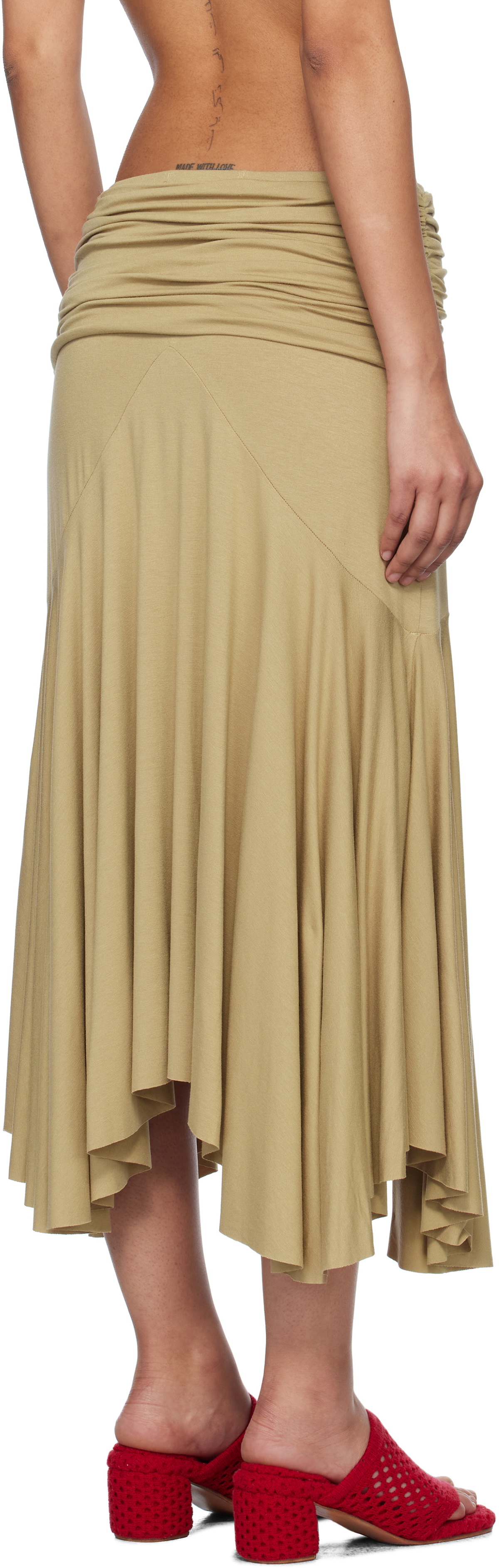 Gimaguas Beige Fortuna Midi Skirt