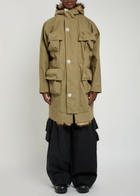 Simone Rocha Faux Fur-trimmed Cotton-blend Parka Coat Stone