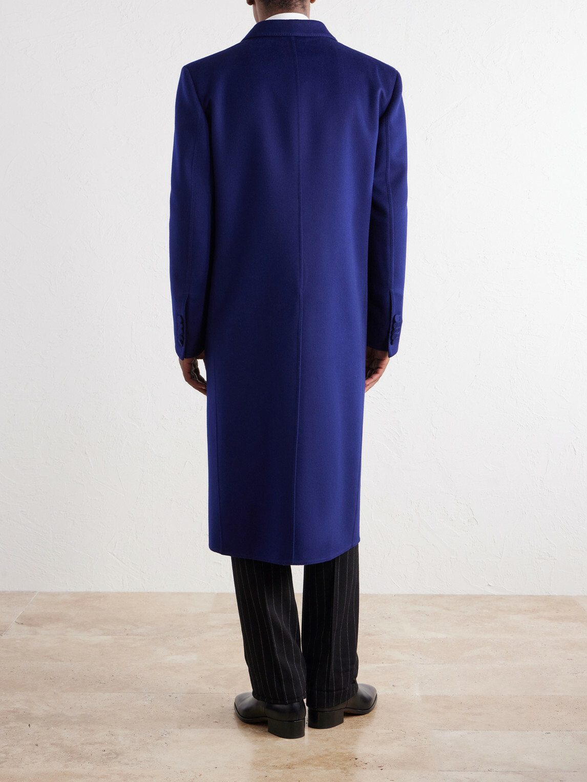TOM FORD - Double-Breasted Brushed Wool and Cashmere-Blend Felt Coat - Blue