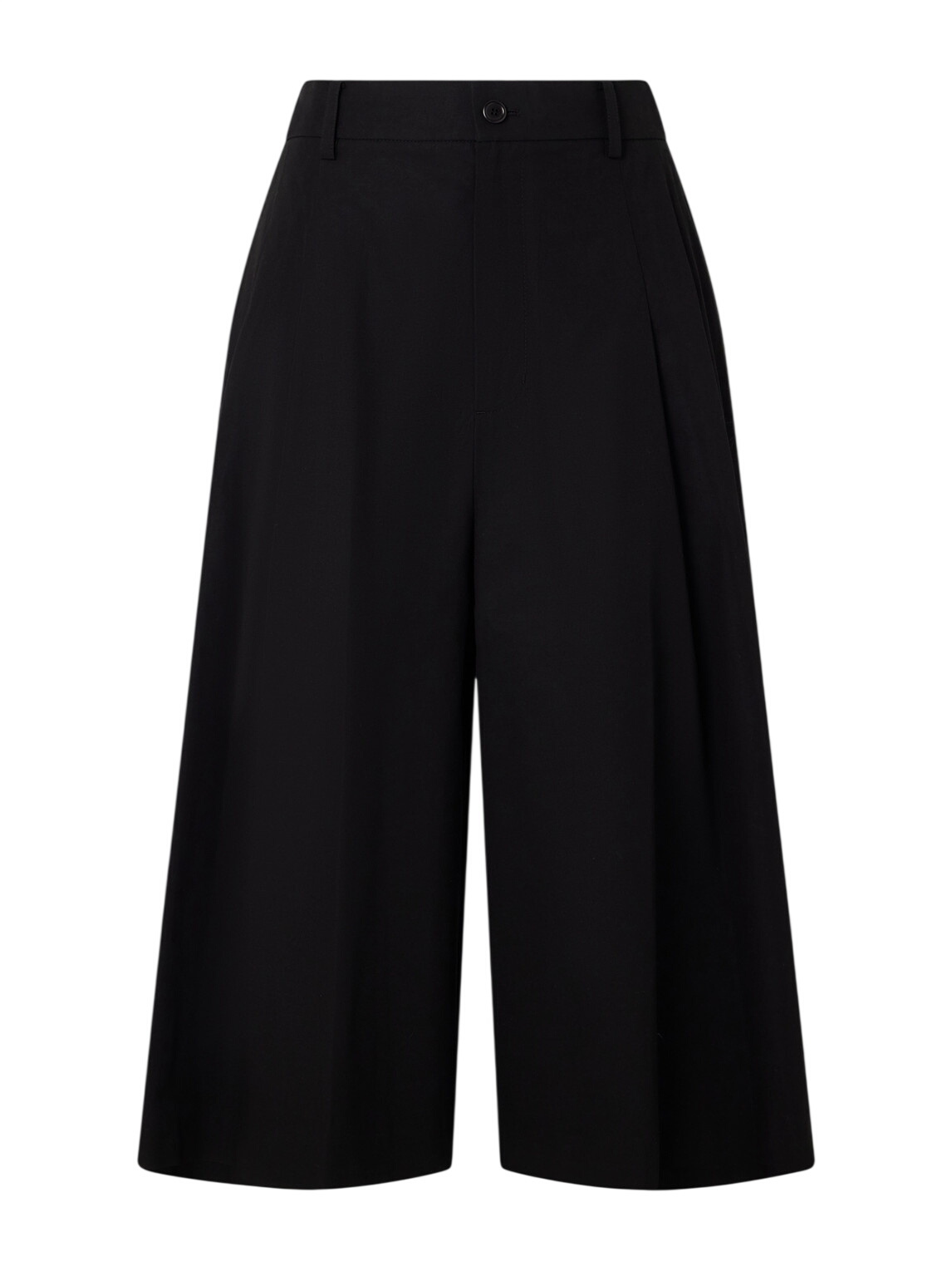 AMOMENTO Black Two Tuck Wide Shorts AMOMENTO
