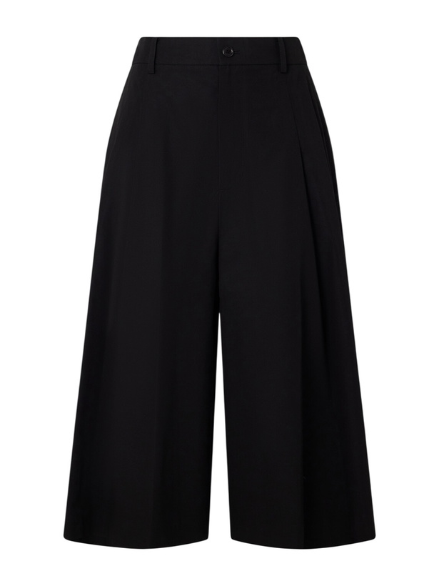 Photo: Amomento - Cotton-Blend Wide-Leg Bermuda Shorts - Black