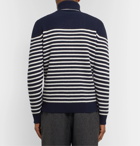 Mr P. - Striped Virgin Wool Rollneck Sweater - Blue