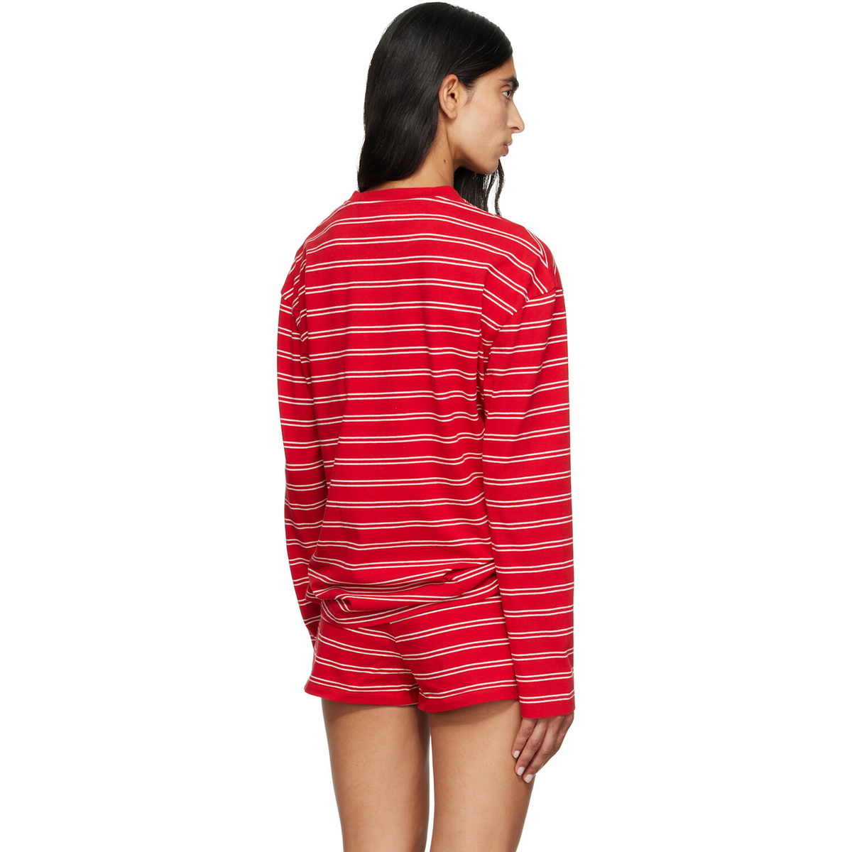 Sporty & Rich Red Signature Logo Easy Longsleeve T-shirt