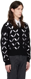 Stefan Cooke Black Slashed Cardigan