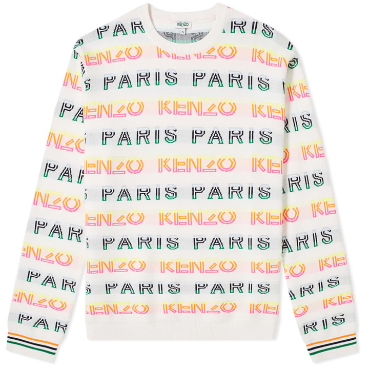 Photo: Kenzo All Over Logo Jacquard Crew Sweat White