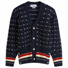 Thom Browne Men's Cable Knit Cardigan in Navy