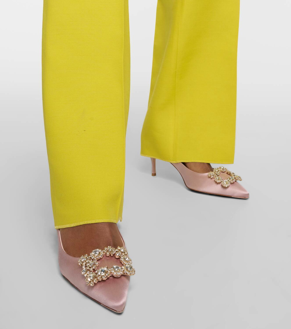 Roger Vivier Flower Strass 65 satin pumps Roger Vivier