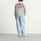 Comme des Garçons Play U Sweatshirt Red Emblem Knit in Top Grey