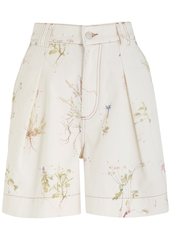 Photo: Erdem Floral-print Denim Shorts Multi Floral