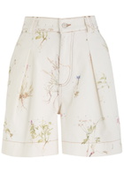 Erdem Floral-print Denim Shorts Multi Floral