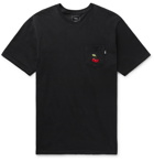 Vans - Slim-Fit Embroidered Combed Cotton-Jersey T-Shirt - Black