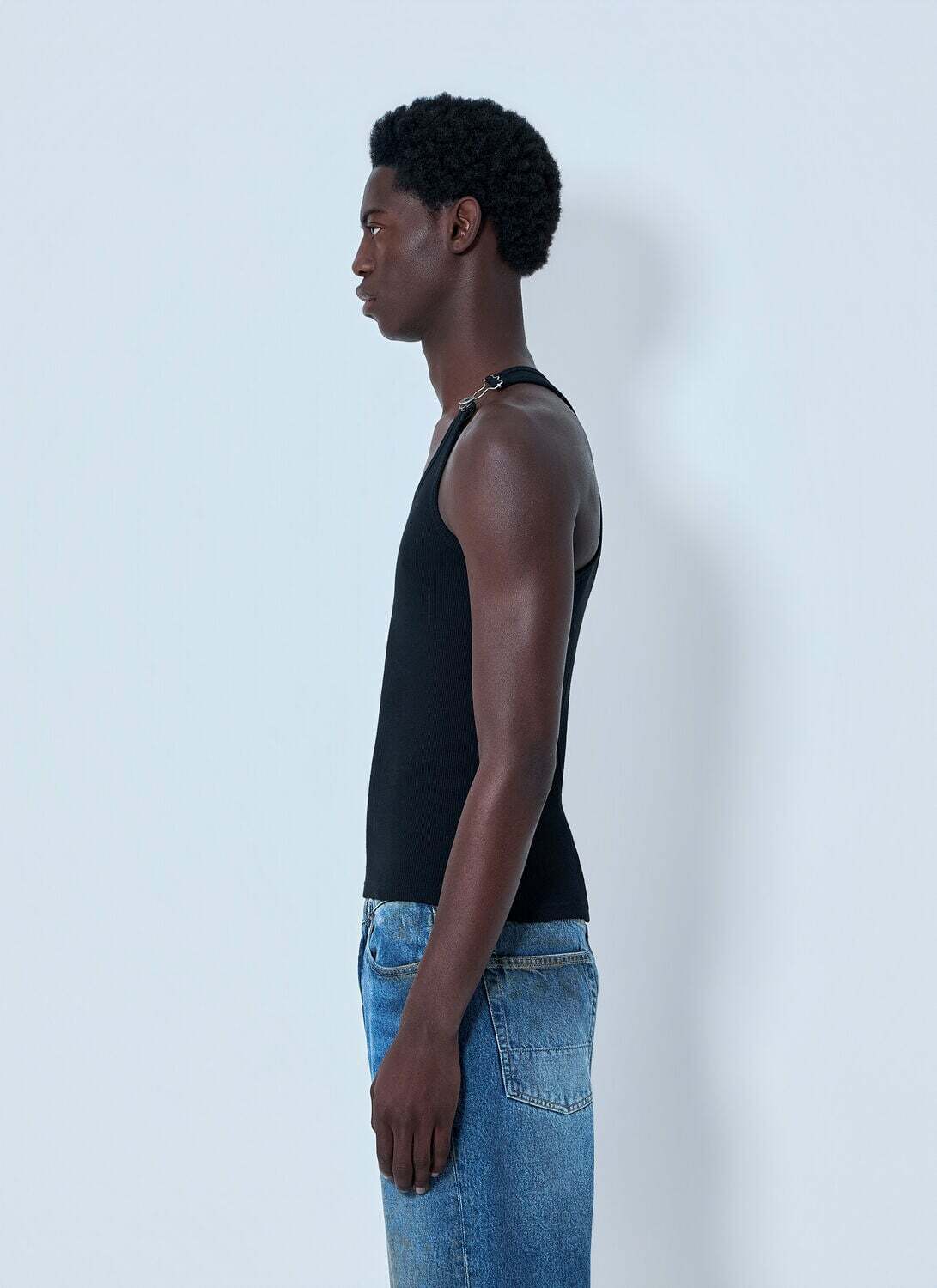 Jean Paul Gaultier Ribbed Tank Top with Metal Hardware
