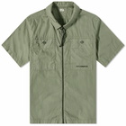 C.P. Company Men's Ripstop Zipped Shirt in Bronze Green