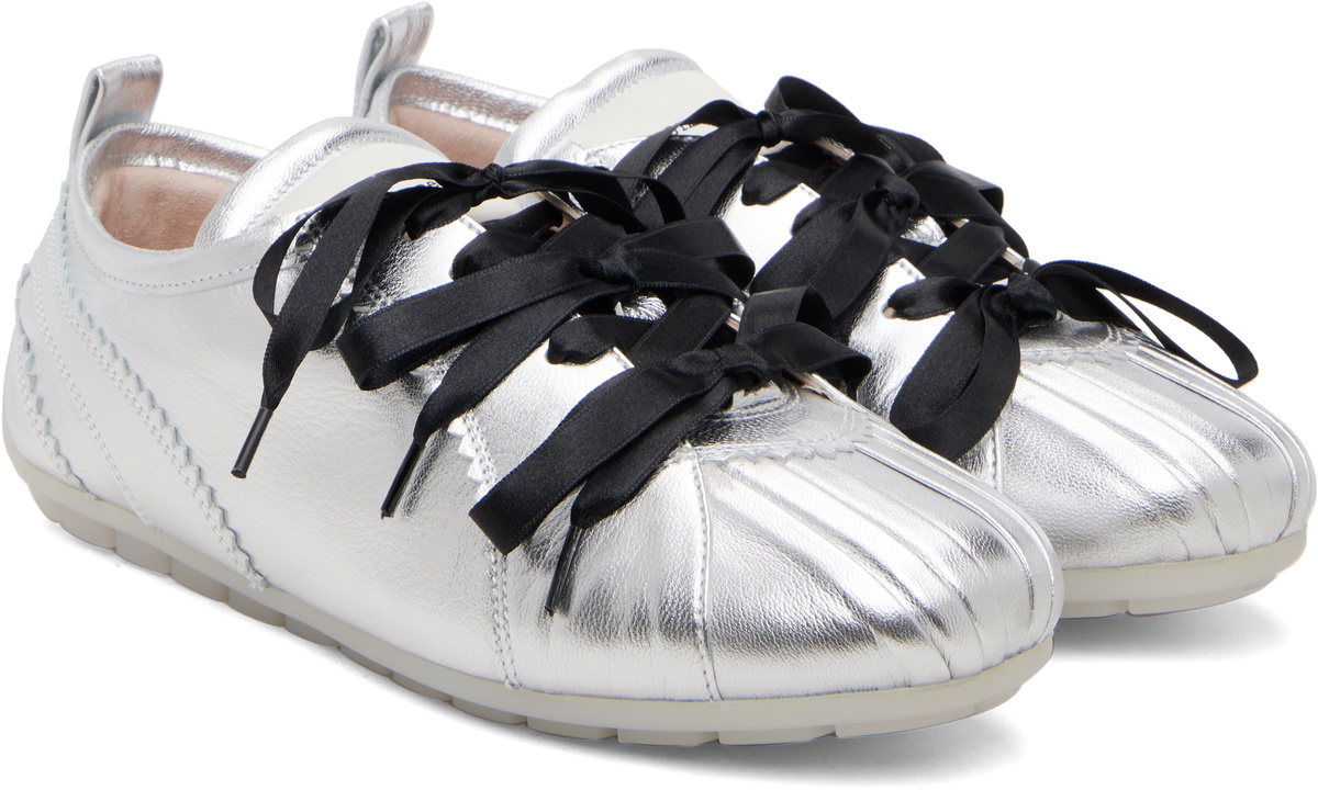 Simone Rocha Silver Ballerina Grip Trainers