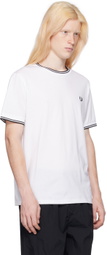 Fred Perry White Twin Tipped T-Shirt