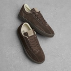 Stepney Workers Club Men's Surma Suede Sneaker in Dark Brown