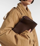 The Row Peggy leather clutch