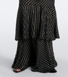 Johanna Ortiz Striped tiered silk-blend gown